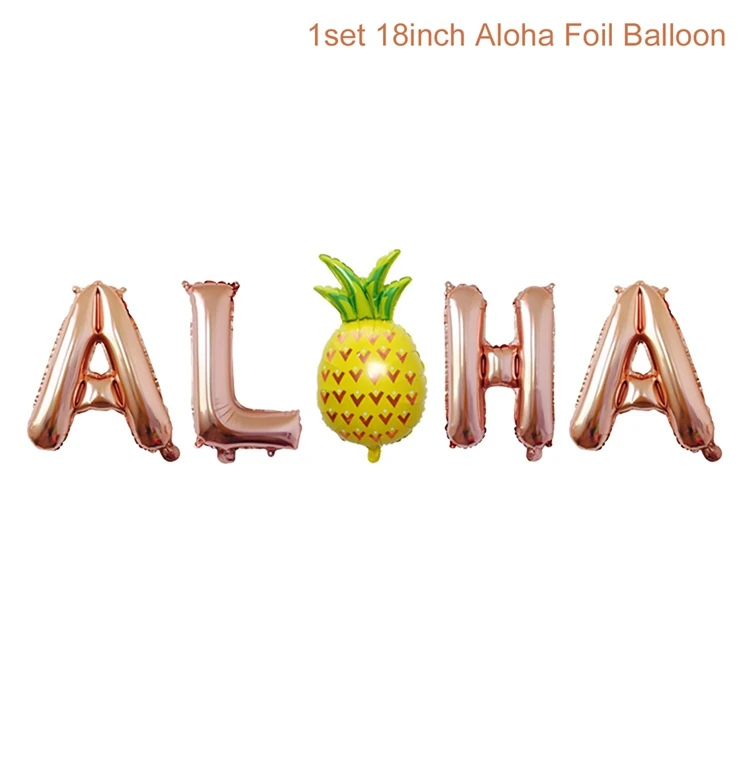 Foil aloha banner FENGRISE бумага с Фламинго салфетки одноразовые партии посуда плиты Гавайи трубочки для питья на вечеринке бумажный стаканчик день рождения Алоха Гавайский - Цвет: Foil aloha banner