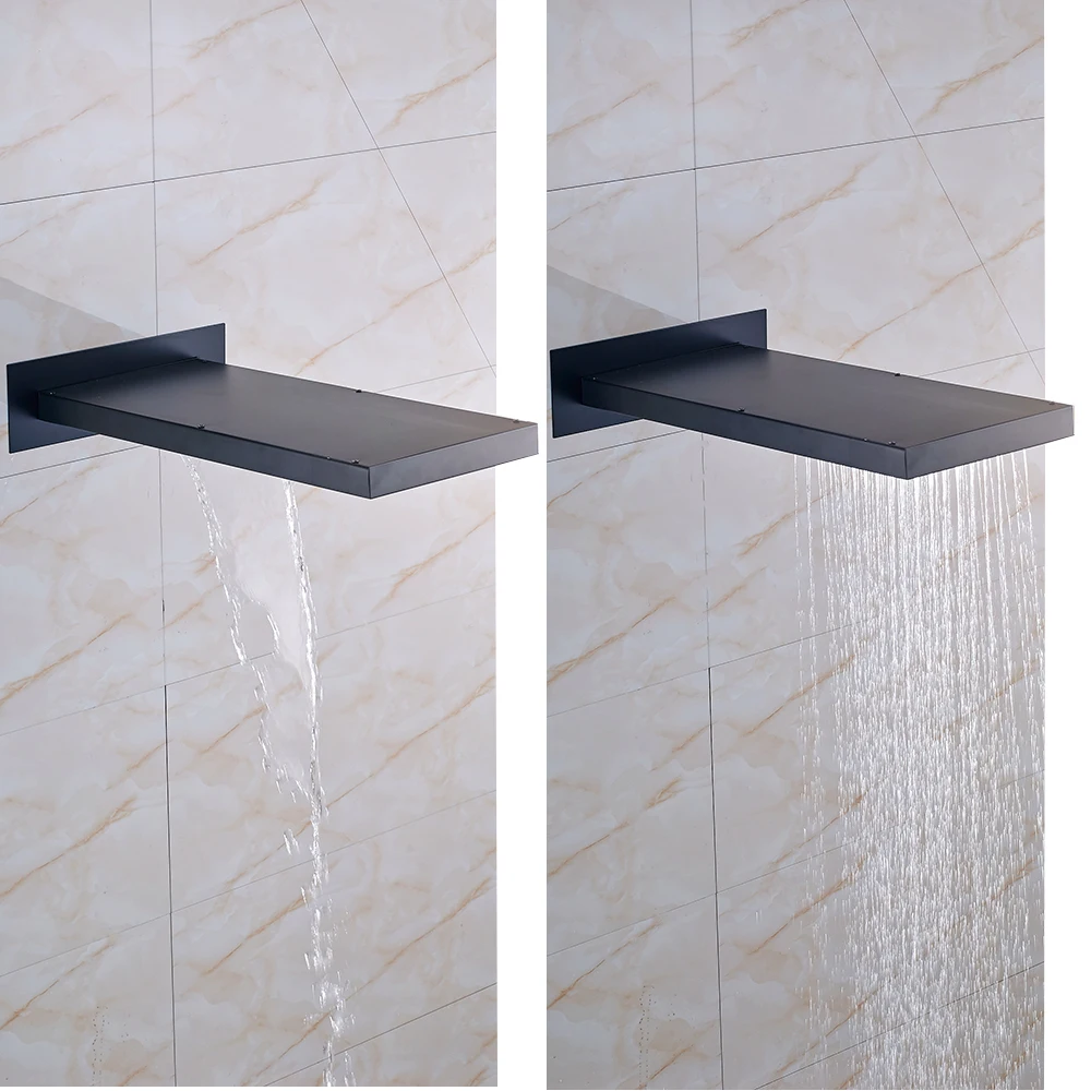 Насадка для душа Водопад настенное крепление 2 функции Сменная головка черная