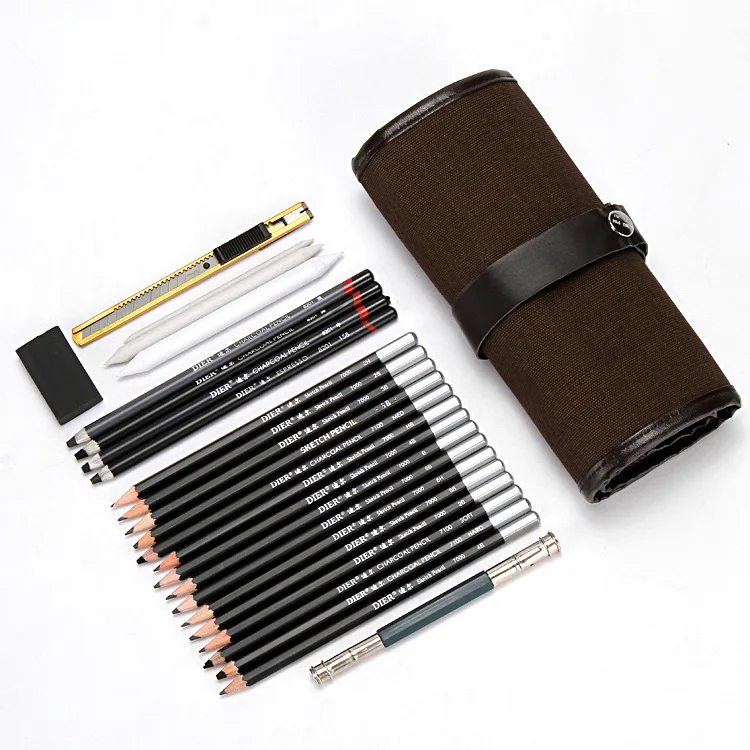

36pcs Sketch Pencil Set Pencils Charcoal Eraser Pen Bag Art Supplies Combination Art Stationery Painting Supplies
