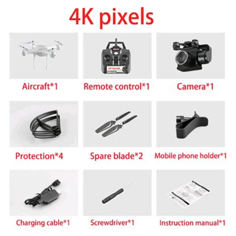 4K Camera White Радиоуправляемый Дрон ESC камера HD 4K wifi FPV высота удержания Квадрокоптер, Дрон Безголовый режим беспилотник selife пульт дистанционного управления Вертолет Самолет - Цвет: 4K Camera White