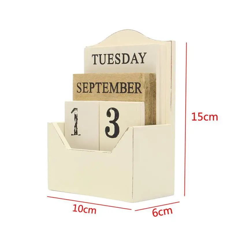 Деревянный Настольный календарь Ретро винтажный деревянный блок вечный