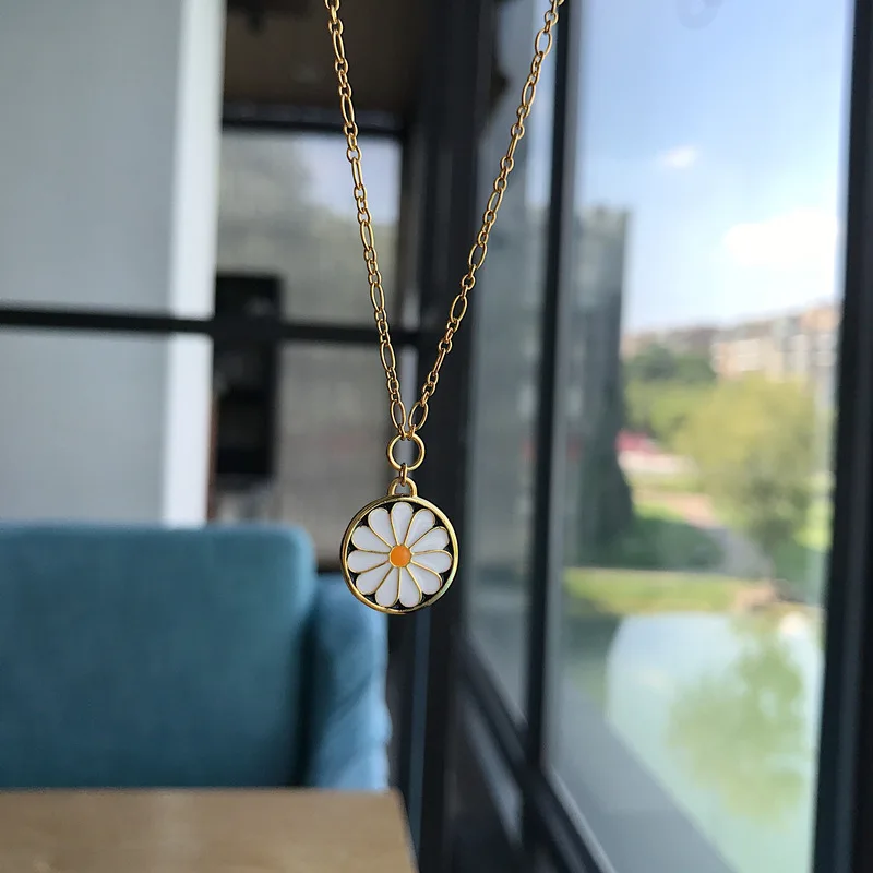 Женское ожерелье из серебра 925 пробы с хризантемой|Ожерелья| |