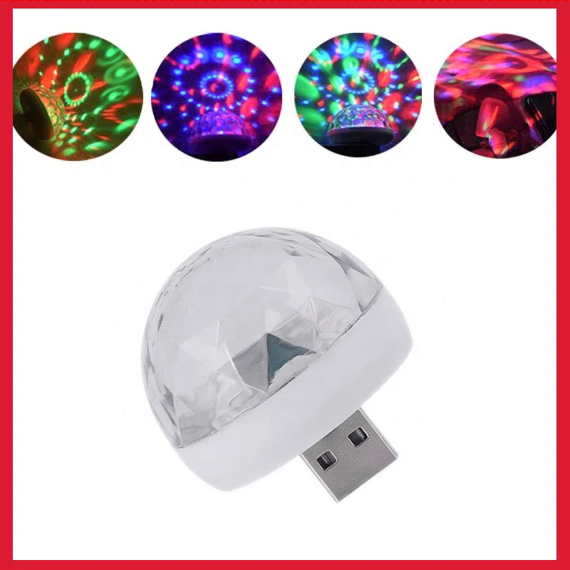 Автомобильная лампа с USB-разъемом DJ RGB миниатюрный Красочный музыкальный