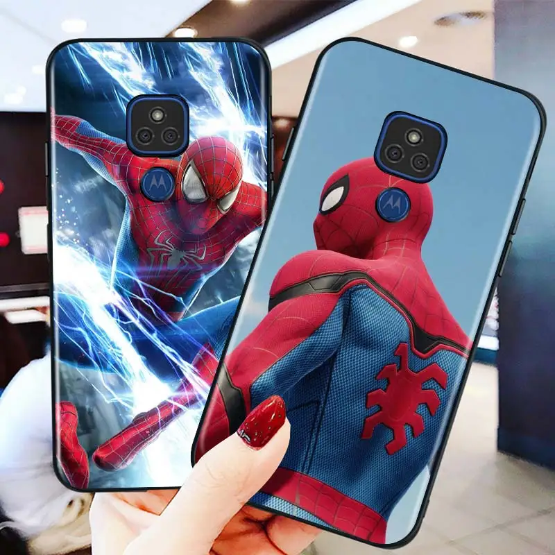 

Marvel hero Peter Parker for Motorola G9 G8 G E7 E6 One Play Marco Hyper Fusion Stylus Power Lite Edge Plus Black Phone Case