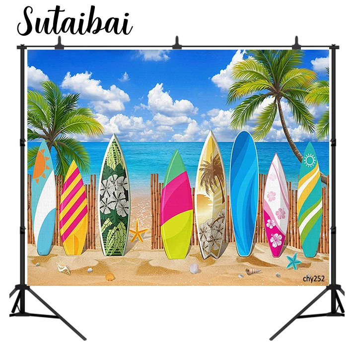 

Photography Background Summer Ocean Beach Surfboards Palm Trees Photo Background Photo Shoots Photophone Photocall Vinyl
