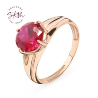 skm vintage ruby rings for women 14k rose gold engagement rings designer anniversary luxury fine jewelry