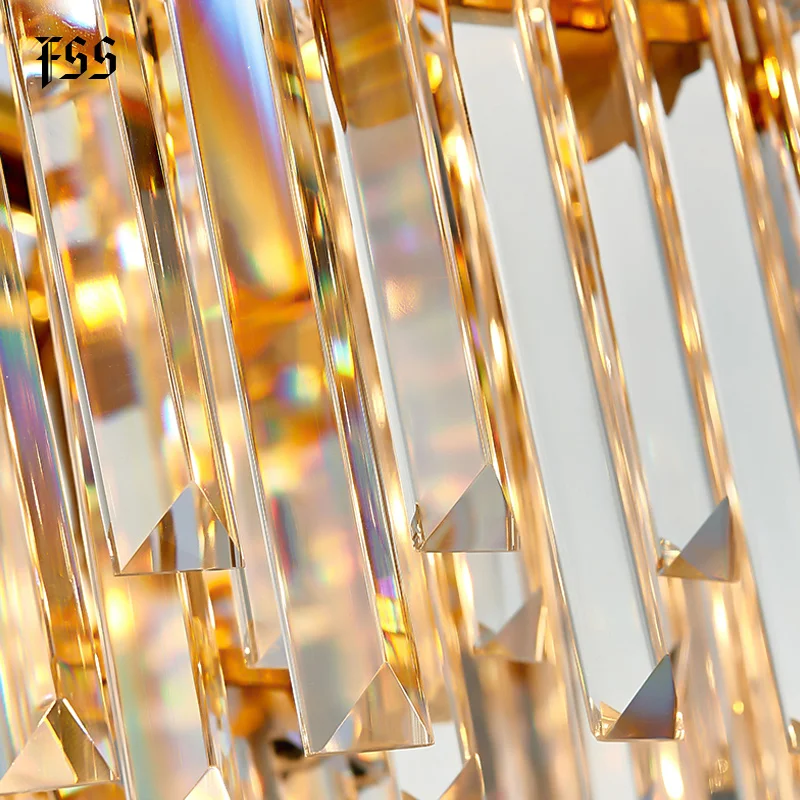 Современная круглая хрустальная люстра Роскошная лампа для гостиной кухни