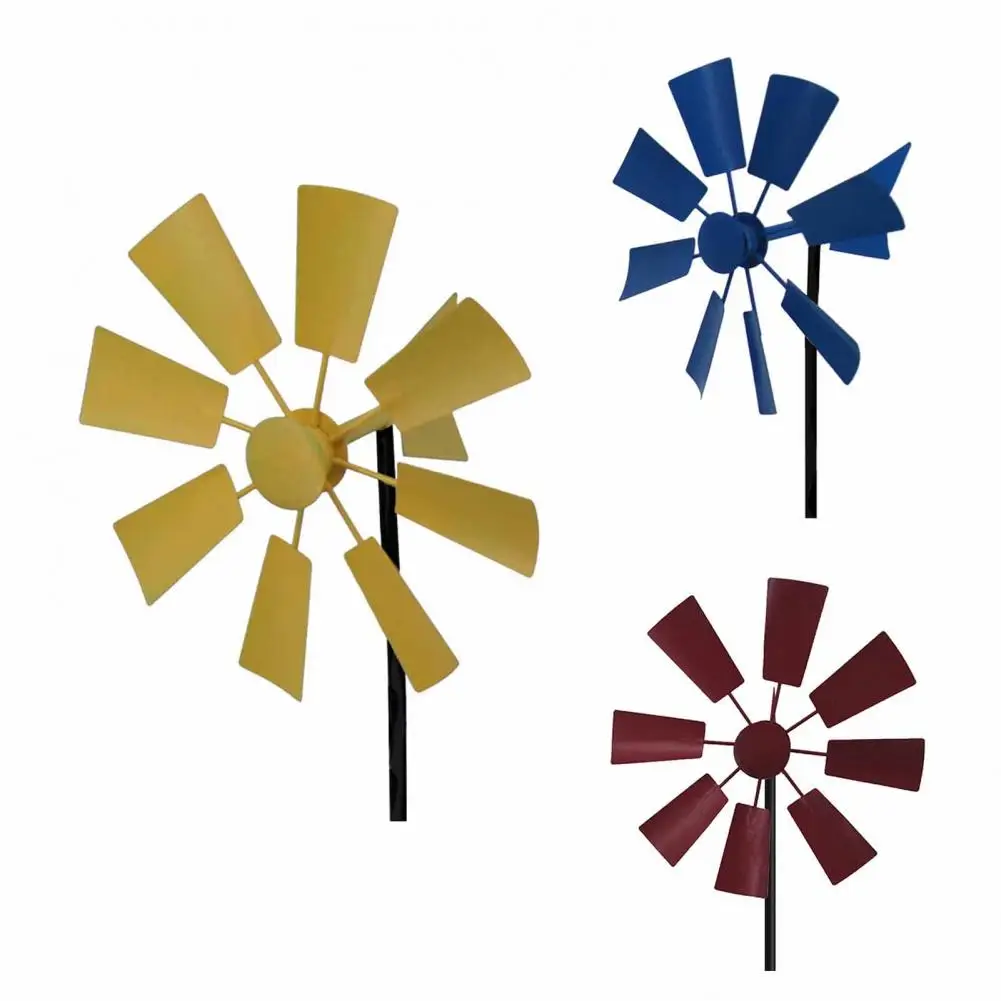 

Garden Pinwheels Handmade Landscaping Portable Outdoor Stake Iron Lawn Windmill for Patio Wind Spinners Decorative Stakes Decor