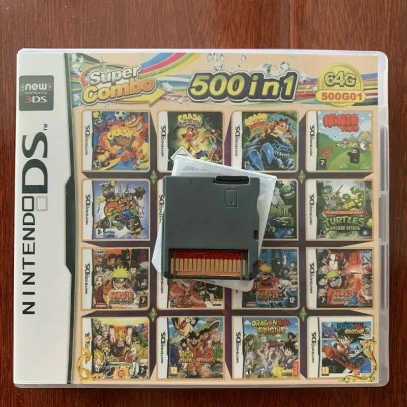 

DRAGON BALLZ & Narutom 500 Games in 1 NDS Game Pack Card Super Combo Cartridge for Nintendo NDS DS 2DS New 3DS