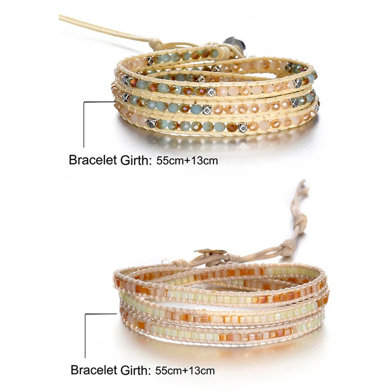 Женский плетеный браслет ручной работы в стиле бохо винтажный многослойный на