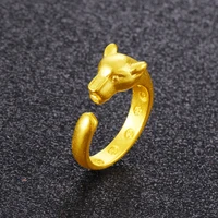 leopard head ring 24k gold rings for men cool men party birthday anniversary engagement wedding rings fashion jewelry gift