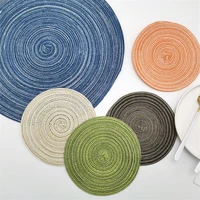 round cotton woven nordic style non slip kitchen placemat coaster insulation pad dish coffee cup table mat home decor 51020