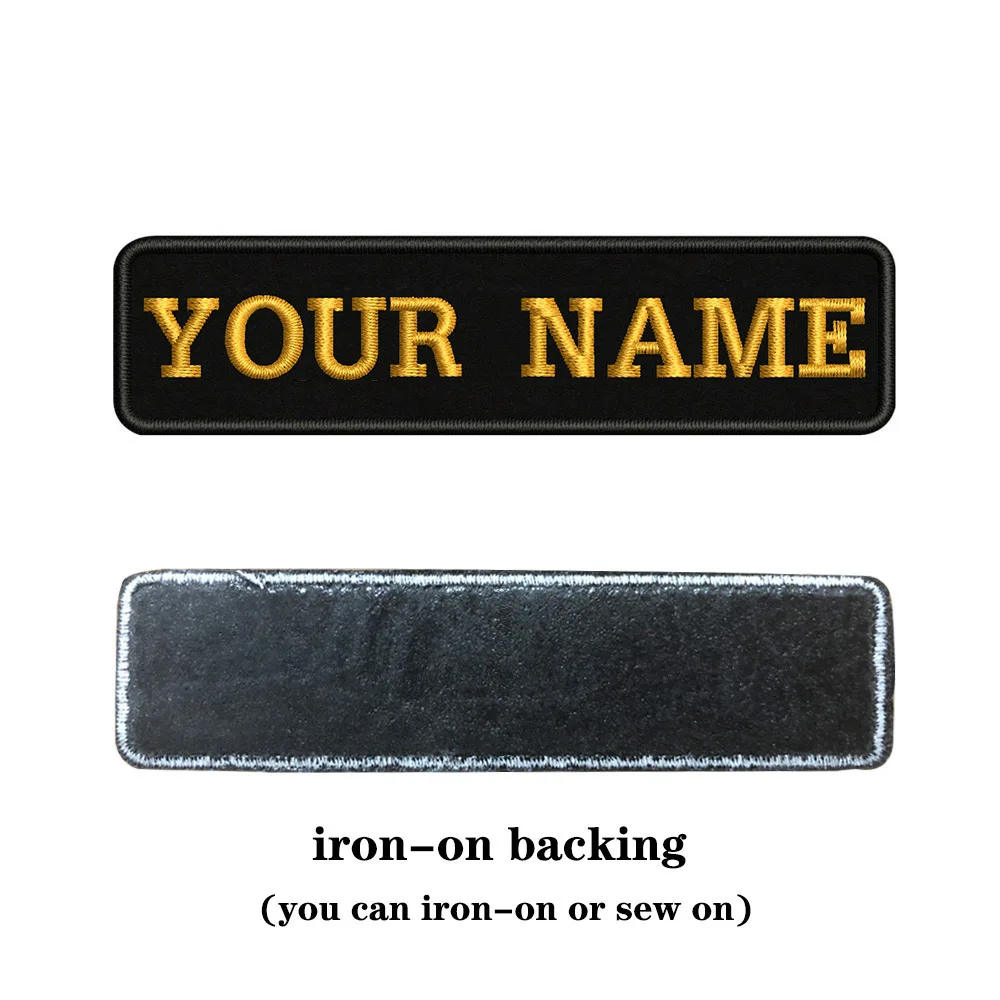 brown-iron on На заказ Вышивка имя заплатка с текстом 10 см* 2,5 см значок железная или пришить или липучка Подложка для одежды брюки рюкзак шляпа - Цвет: brown-iron on