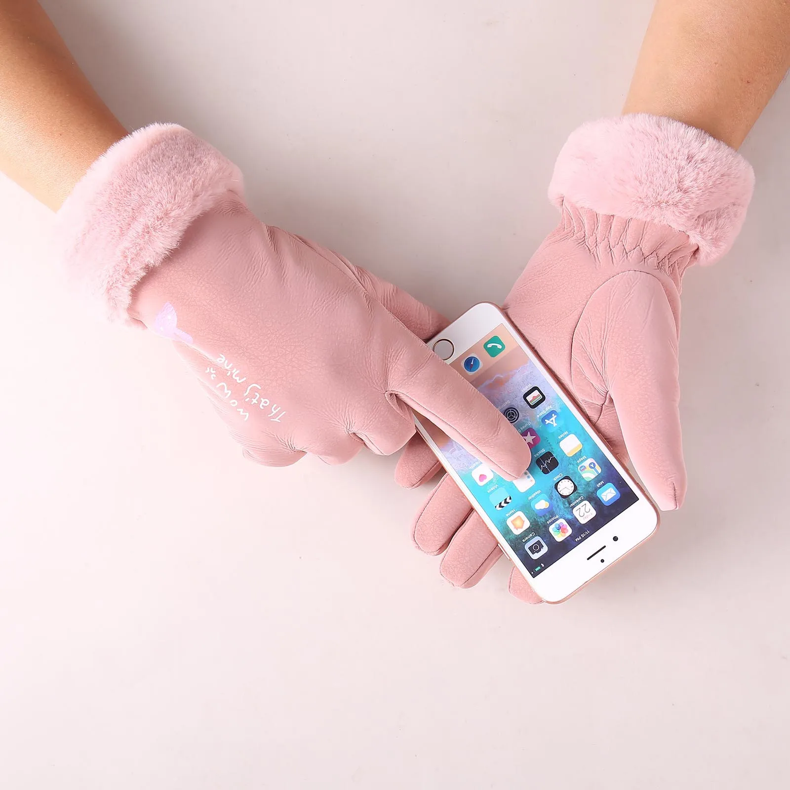Женские зимние перчатки теплые водонепроницаемые для сенсорного экрана