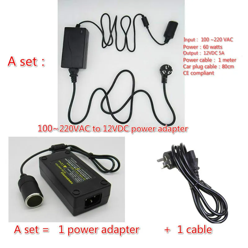 A Set power adapter 220&110VAC/12VDC cute 4 Buckles Cooking PTC Electric Heating Lunch Box Set Portable Food-Grade Container Warmer food thermal - Цвет: A Set power adapter
