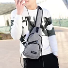 Мужской рюкзак-слинг с USB-портом для зарядки и разъемом для наушников