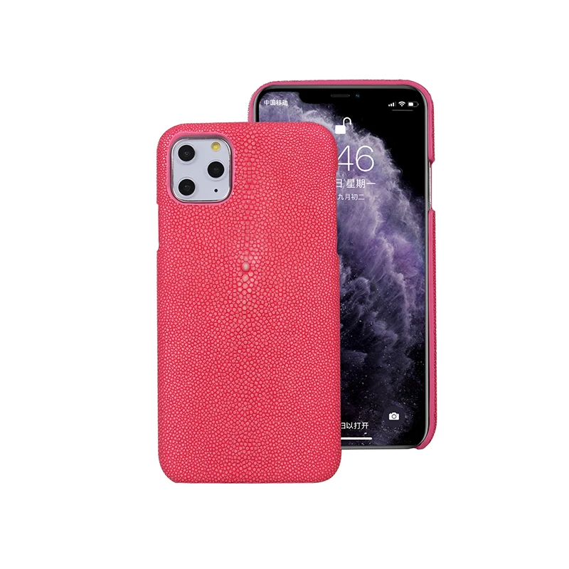Супер прочный полированный чехол из натуральной кожи для Apple iPhone 11 Pro X XS MAX XR роскошный модный чехол из натуральной кожи - Цвет: Pink Red