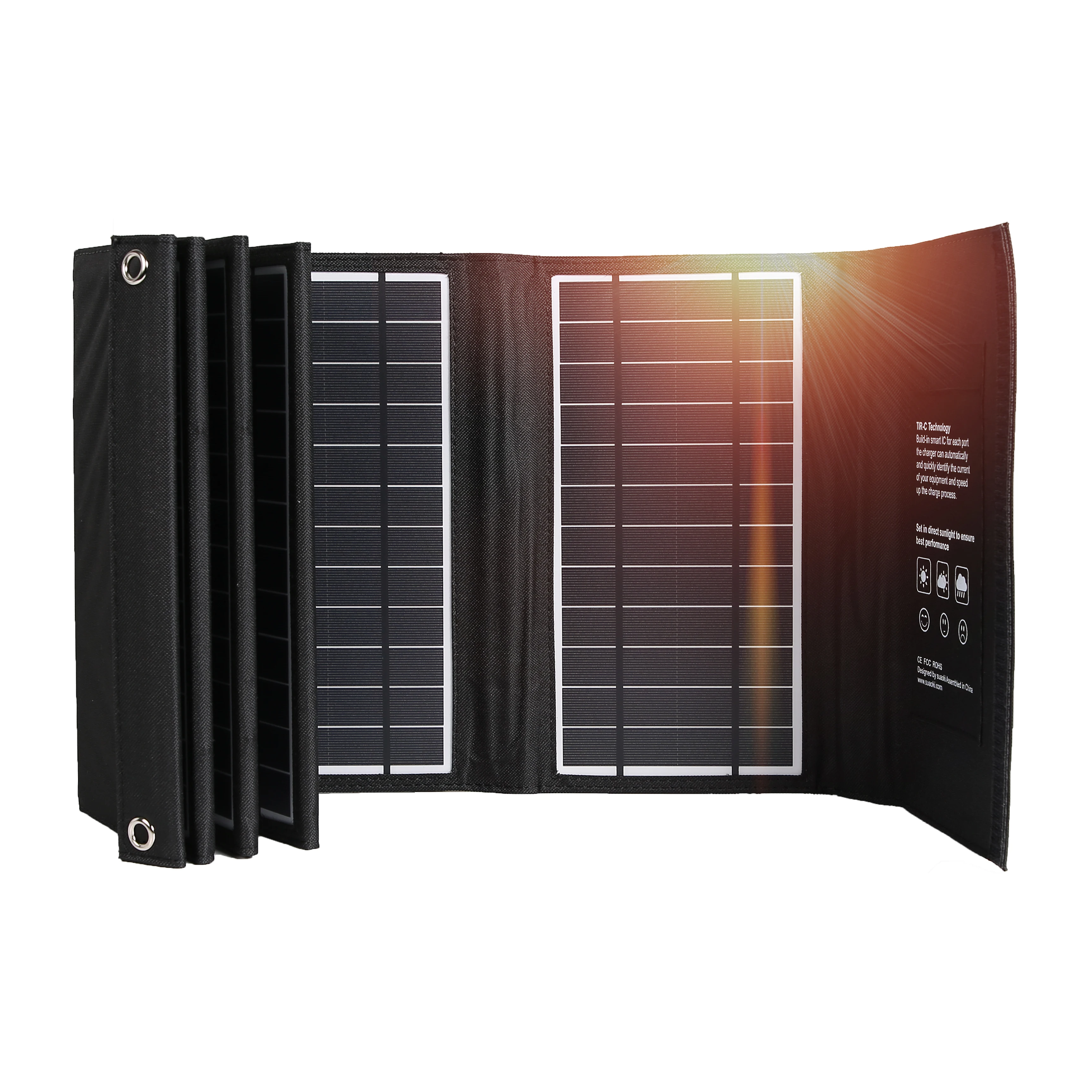 

solar blanket folding 60w solar panel charger for outdoor camping