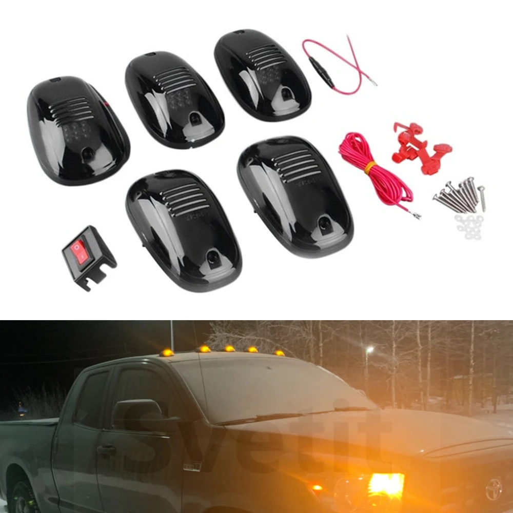 

1 комплект, 12 В, 24 В, светодиодсветодиодный автомобильные Габаритные светильник ни на крышу кабины для грузовика, прицепа, пикапа, фургона, фо...