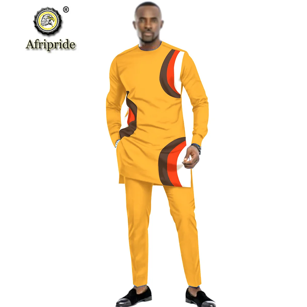 2019 африканская мужская одежда Дашики рубашка с длинным рукавом рисунком Блузка +