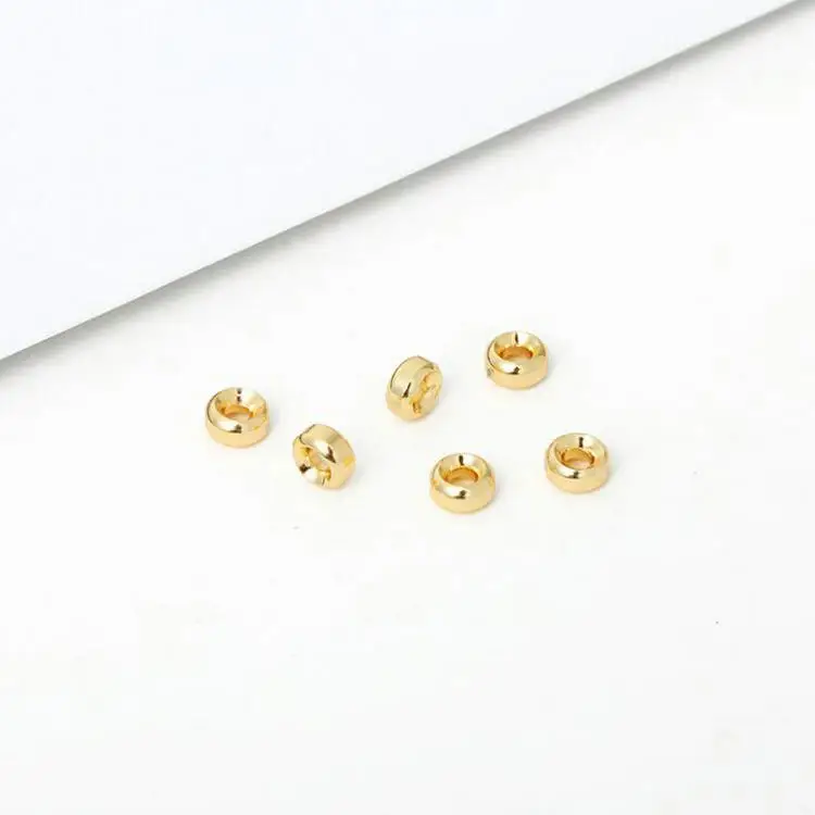 

Круглые бусины-разделители из латуни, покрытые золотом, 4/5/6/8 мм, 14 к, 20 шт.