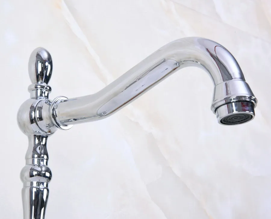 Полированный хромированный латунный смеситель с одной ручкой и одним отверстием