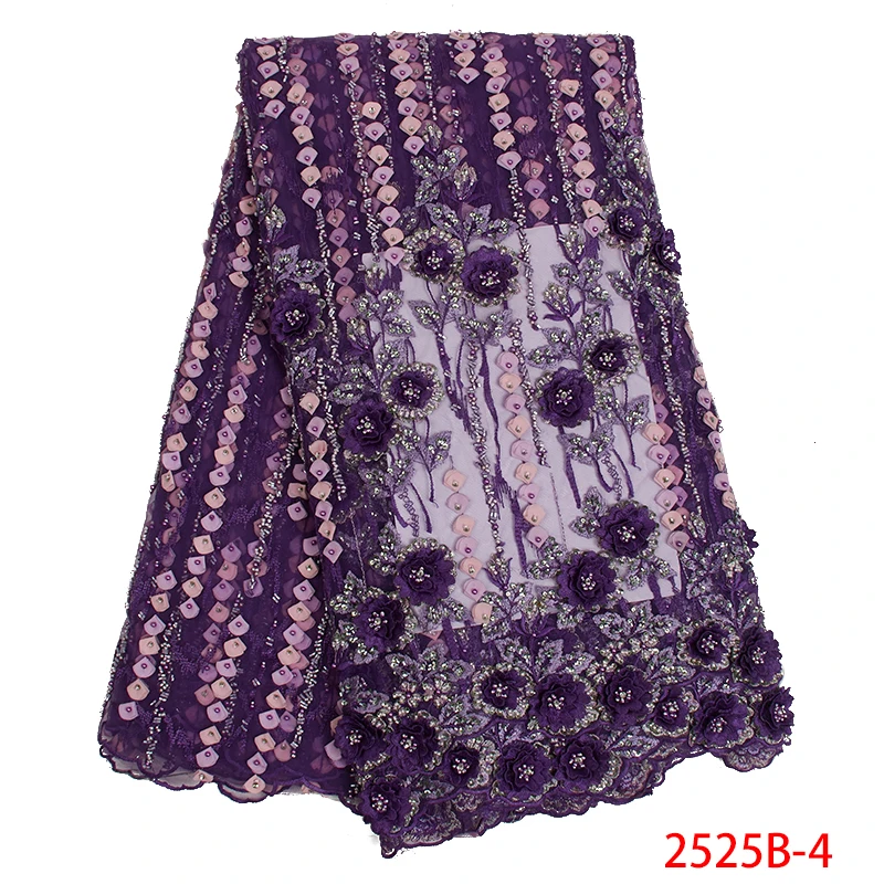 

Latest African Laces 2019 Applique Embroidery African Flower Lace Fabrics Beaded Tulle Dresses Guipure Sequined Tulle AMY2525B