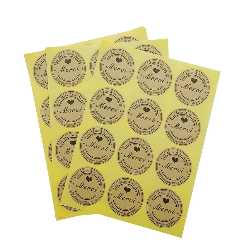 120 шт./лот круглые черные сердца спасибо самоклеящиеся уплотнительные наклейки