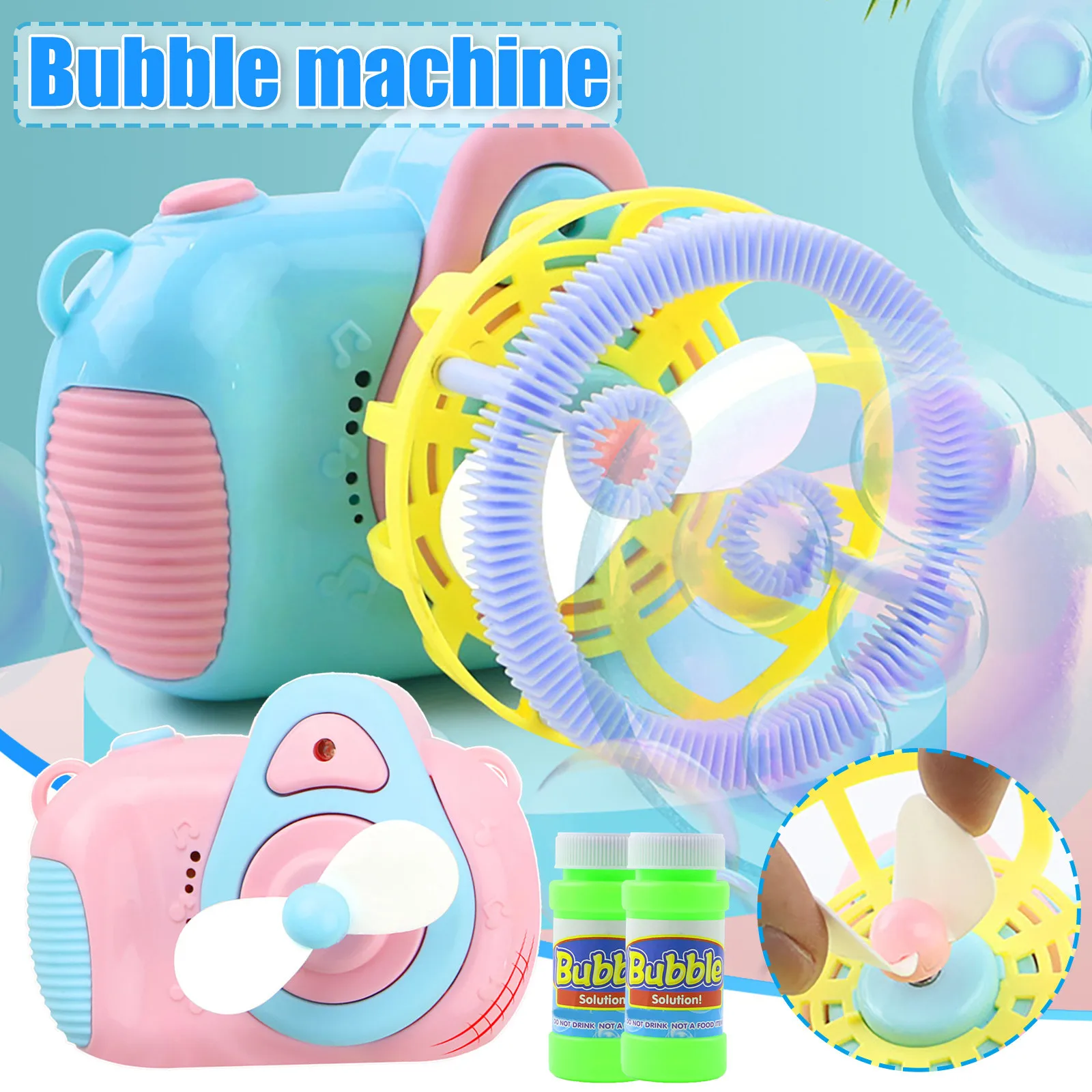 

NEW Camera Bubble Blowing Toys For Kids Fully-Automatic Soap Bubble Machine Electric Music Light Summer Outdoor Children Toy FE