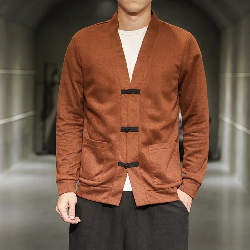 

Men's Knitted Cardigan Solid Color Long Sleeve Casual Sweater Fahsion Business Warm Comfort Autumn Coat V Neck Male Clothing