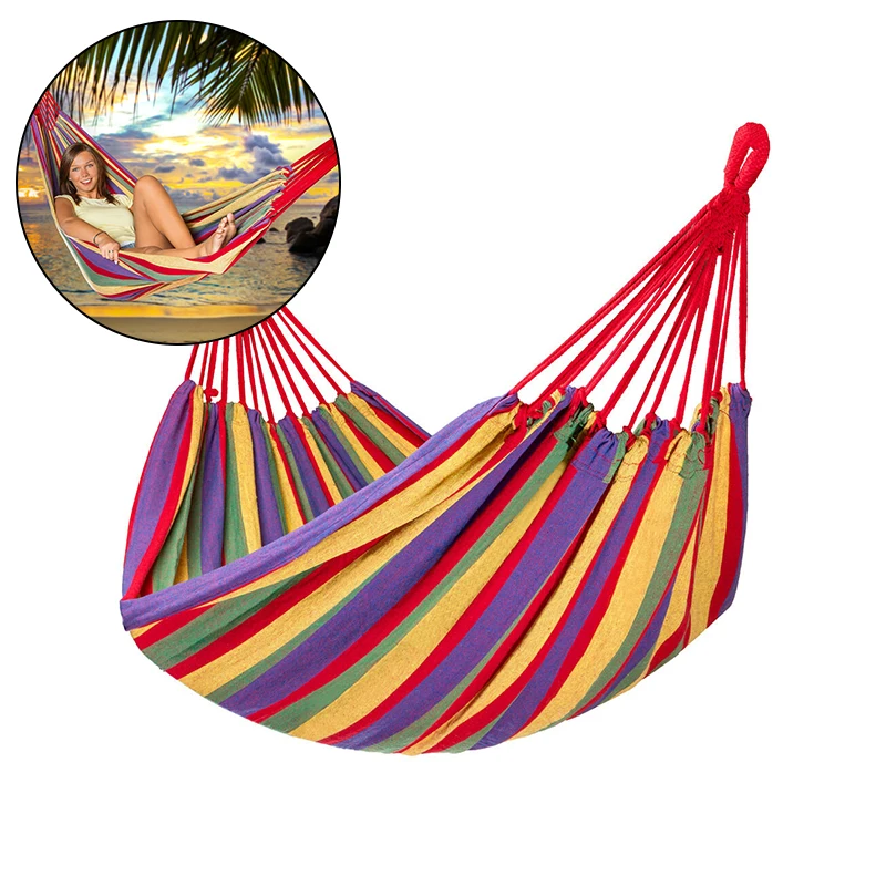 Одиночный двойной холщовый гамак стул портативная кровать для отдыха на