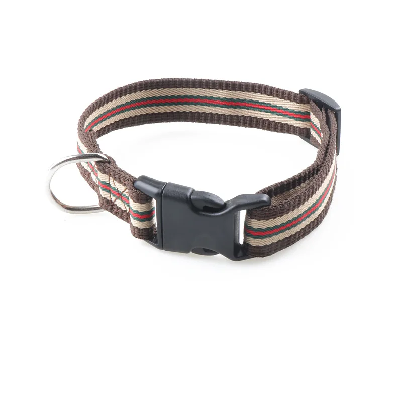 Классический ошейник для собак в полоску нейлоновый удобный регулируемый