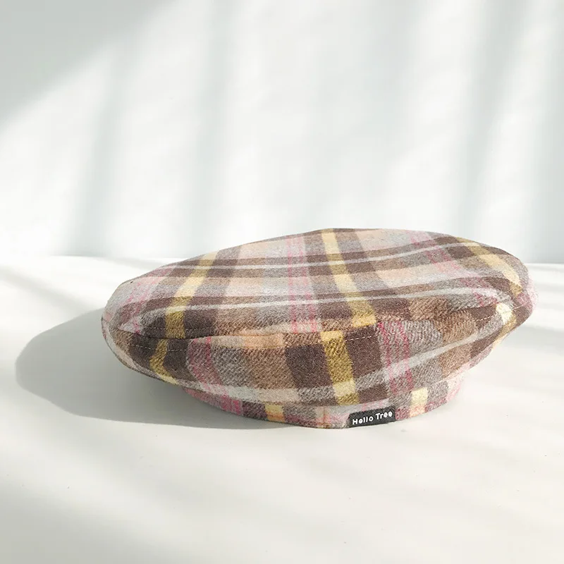 Новинка USPOP клетчатые береты модные женские шерстяные повседневный осенне