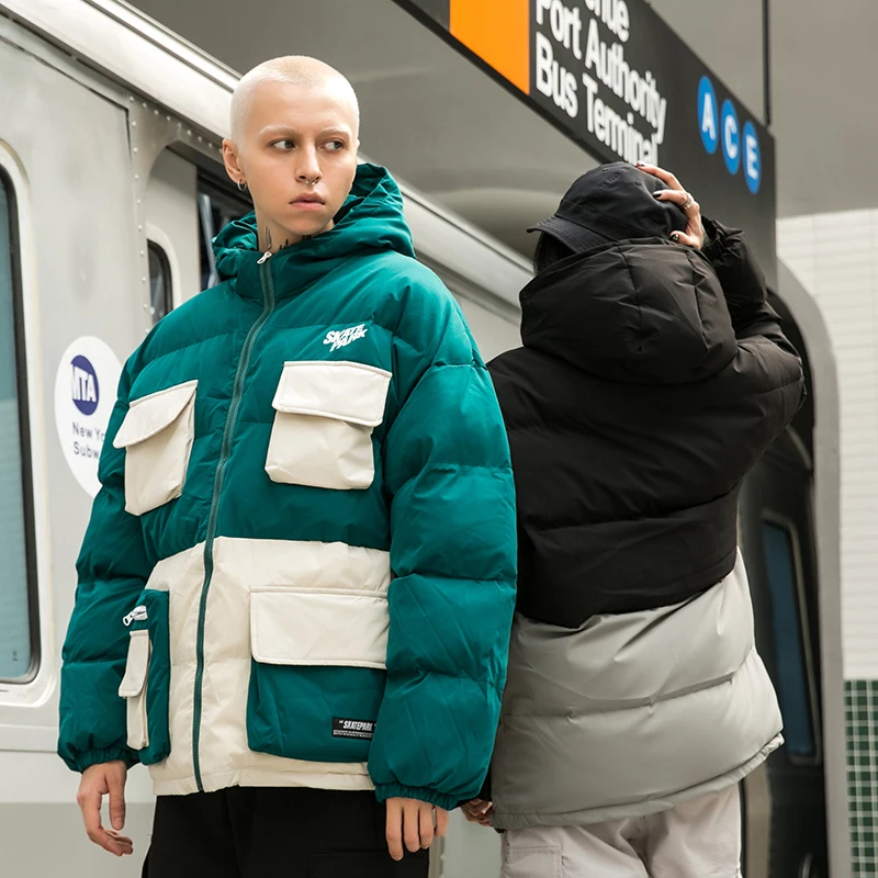 Парка Mirecoo Мужская зимняя Толстая куртка с капюшоном и несколькими карманами