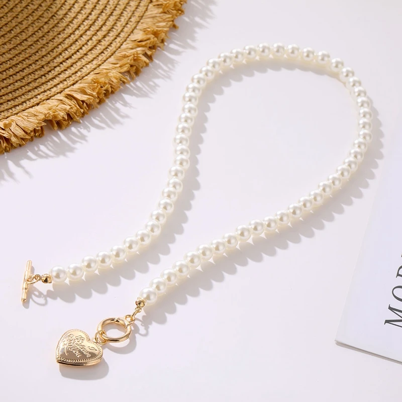 Винтажное ожерелье ALIUTOM золотого цвета с кулоном в форме сердца для женщин чокер