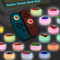 4pc luminous light fruit series thumb stick grip caps joystick caps protective cover for nintendo switclite joy con controller