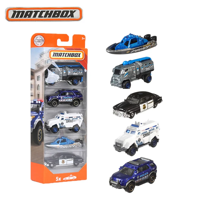 Оригинальный Matchbox Patrol Car 5 шт./кор. 1:64 мини сплав Коллекционная модель игрушки