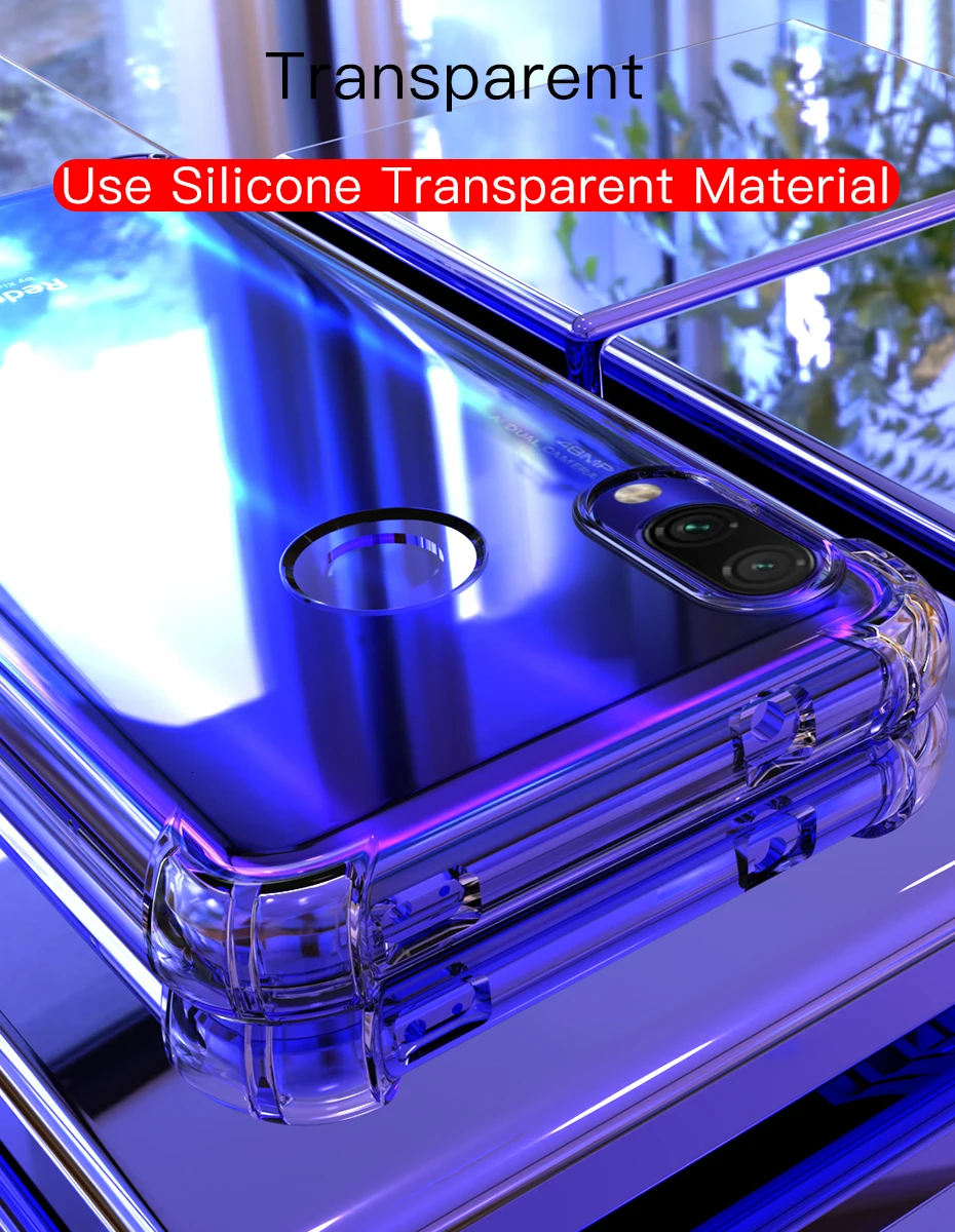 Clear Protective Heavy Duty TPU Bumper Phone Case For Xiaomi Redmi Note 8 7 6 5 Pro 5A 4 4X Prime Transparent Soft Cover 1000Pcs