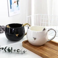 cute coffee cat mug kitten shape ceramic bone china cool gift for lover unique milk tea oat breakfast cups coffee mug