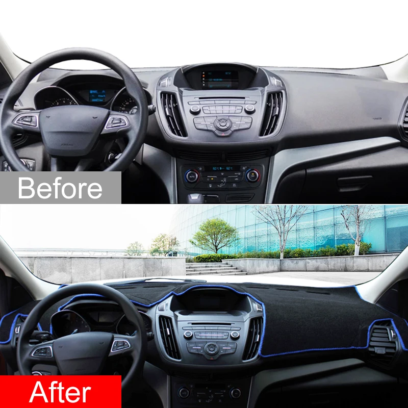 Для Ford Kuga 2013 2015 2016 2017 2018 2019 MK2 побег приборной панели автомобиля крышка коврики