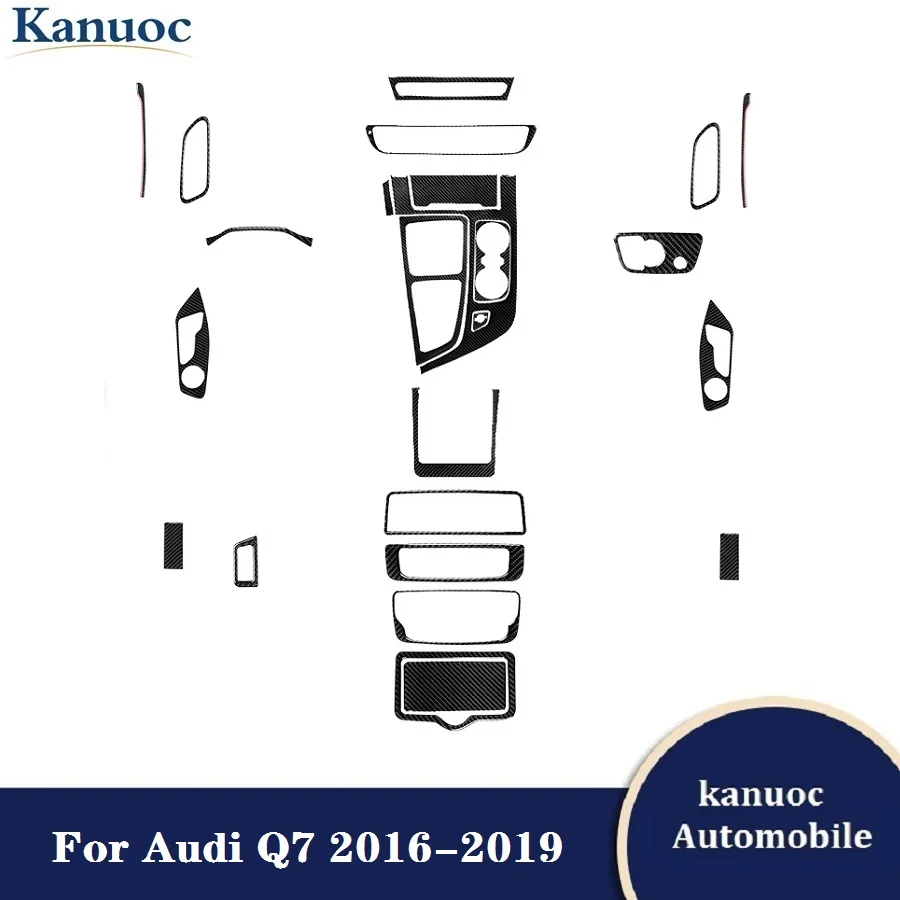 

Автомобильные декоративные аксессуары, защитная крышка из углеродного волокна, отделка, черные наклейки для Audi Q7 2016 2017 2018 2019