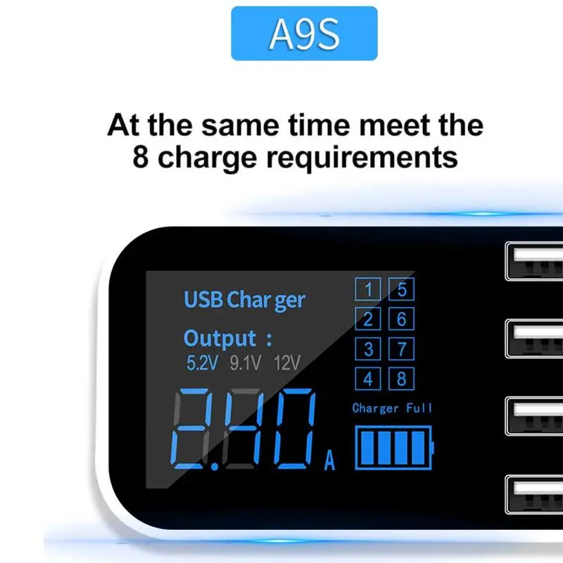 Автомобильное зарядное устройство с 8 USB-портами и ЖК-дисплеем | Компьютеры офис