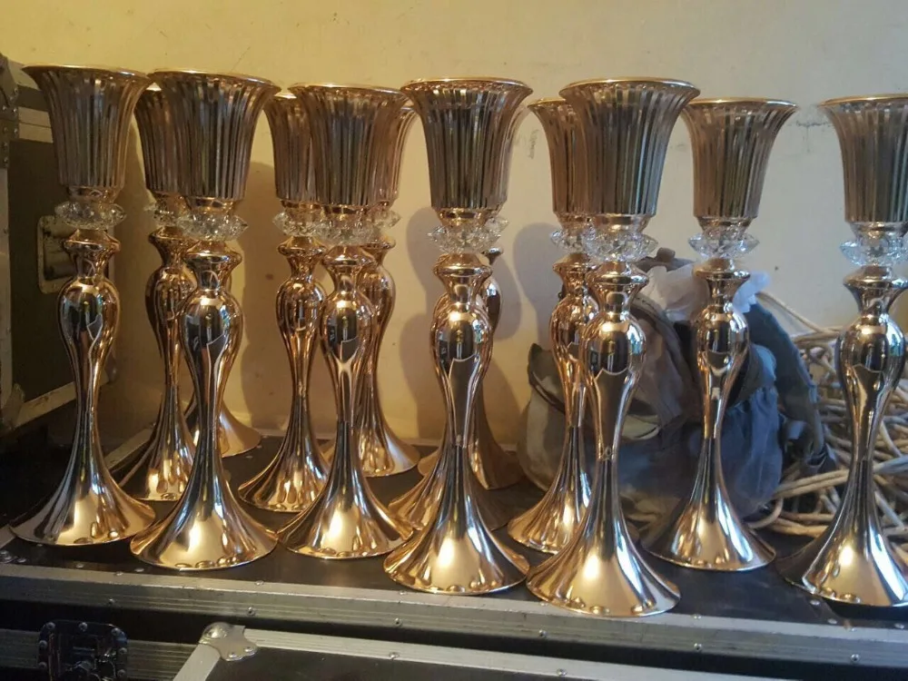 

Nice 54cm/22" Tall metal gold flower vase wedding table centerpiece event flower rack road lead party decoration