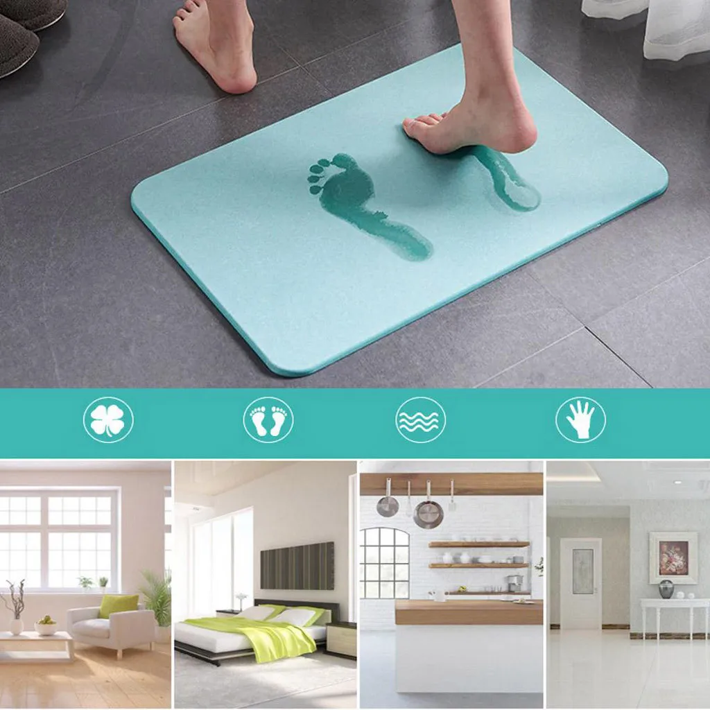 

20x30cm Diatom Mud Anti-Slip Absorbent Fast Drying Ultra Absorbent Mat Bathroom Kitchen Door Floor Mat Memory Absorbent Mat