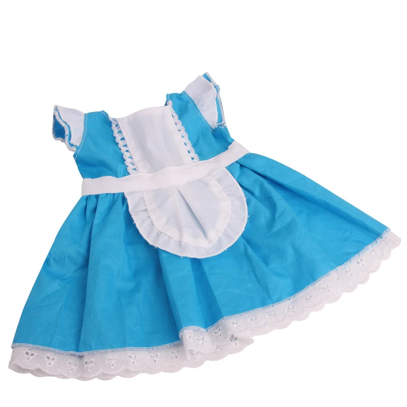 

43 cm baby dolls dress newborn Cute blue skirt Baby toys clothes fit American 18 inch Girls doll f782