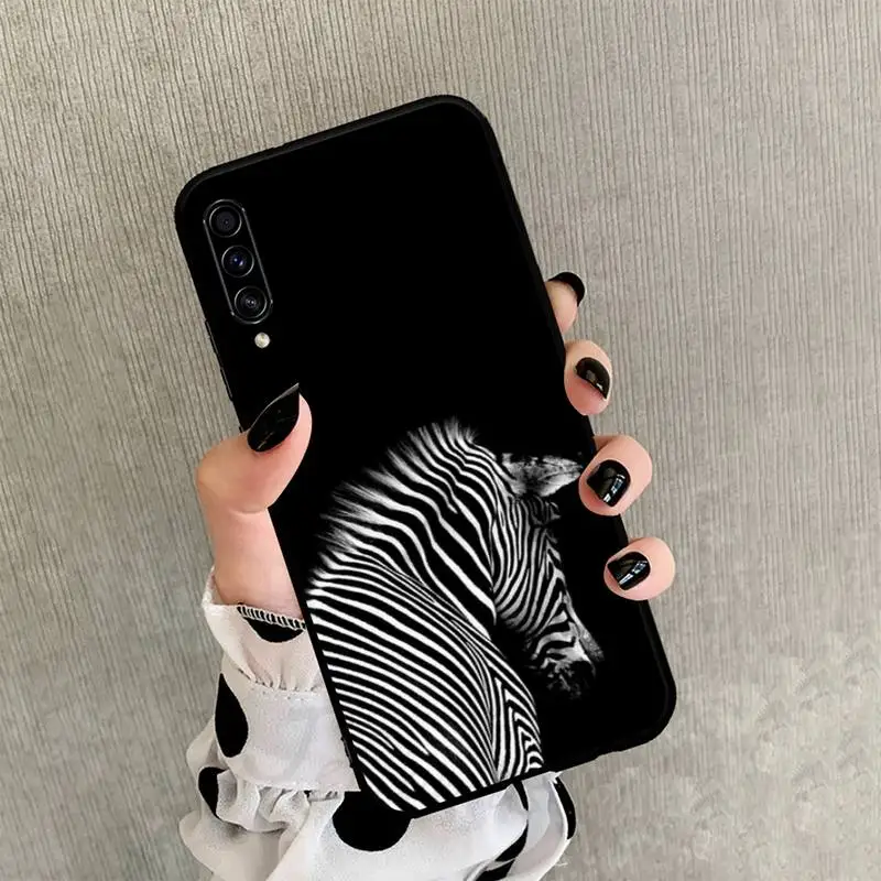 

Black animal lion tiger zebra Phone Case For Samsung Galaxy A 3 6 7 8 10 20 30 40 50 70 71 10S 20S 30S 50S PLUS