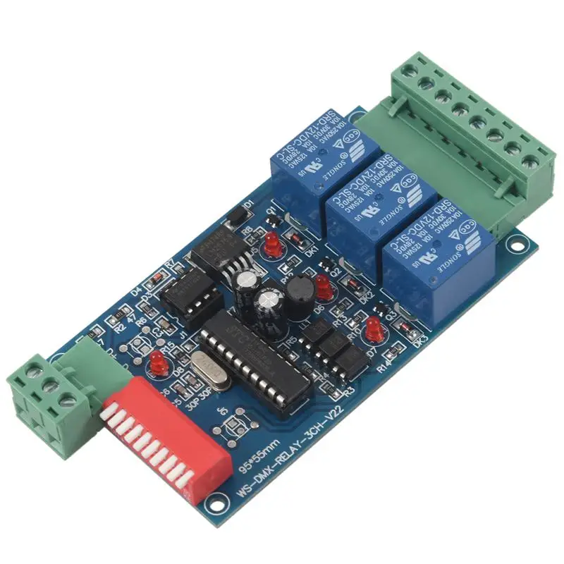3 канала 5А DMX512 управляемый релейный переключатель Набор сделай сам конвертер DMX