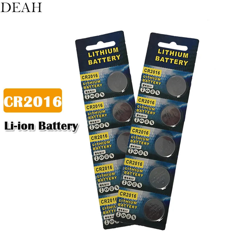 10 шт. CR2016 3 В литий-ионная Кнопка монета батарея LM2016 BR2016 DL2016 для игрушки дистанционное управление; электроника часы весы ключи автомобиля