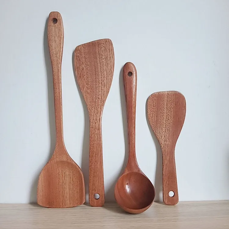 Лопатка черная ложка деревянная лопата для супа длинная ручка лопатка