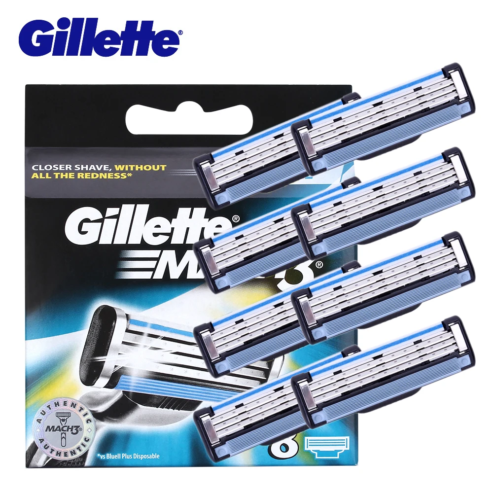 Мужские бритвенные лезвия Gillette Mach 3 для лица удаления волос на лице 8 головок
